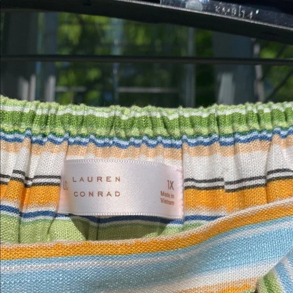 LC Lauren Conrad Yellow and Blue Midi Wrap Skirt - Picture 6 of 7